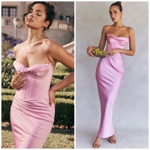 HOUSE OF CB Charmaine Corset Maxi Dress - Pink